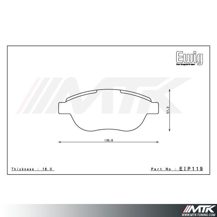 Plaquettes Endless ME20 EIP119 pour Abarth 500